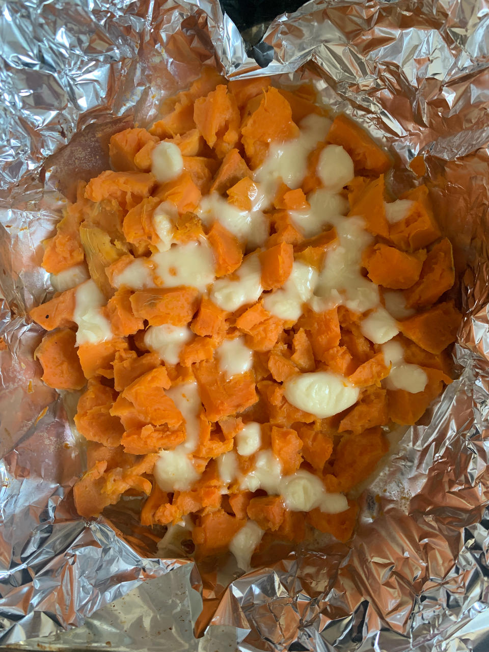 网红爆款美食～芝士焗红薯