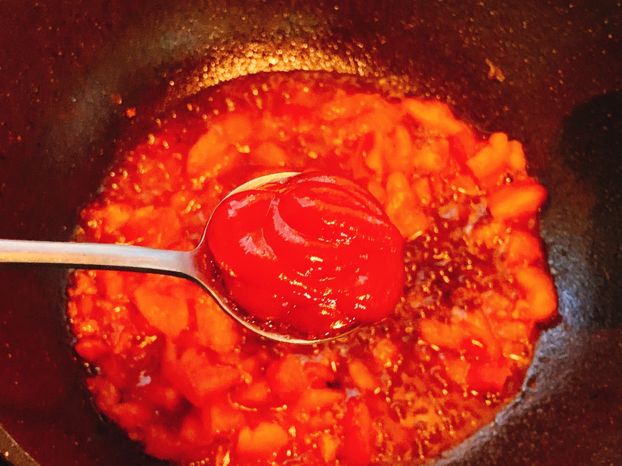酸爽开胃❗️超级好吃的番茄火腿鸡蛋盖浇面的做法 步骤11