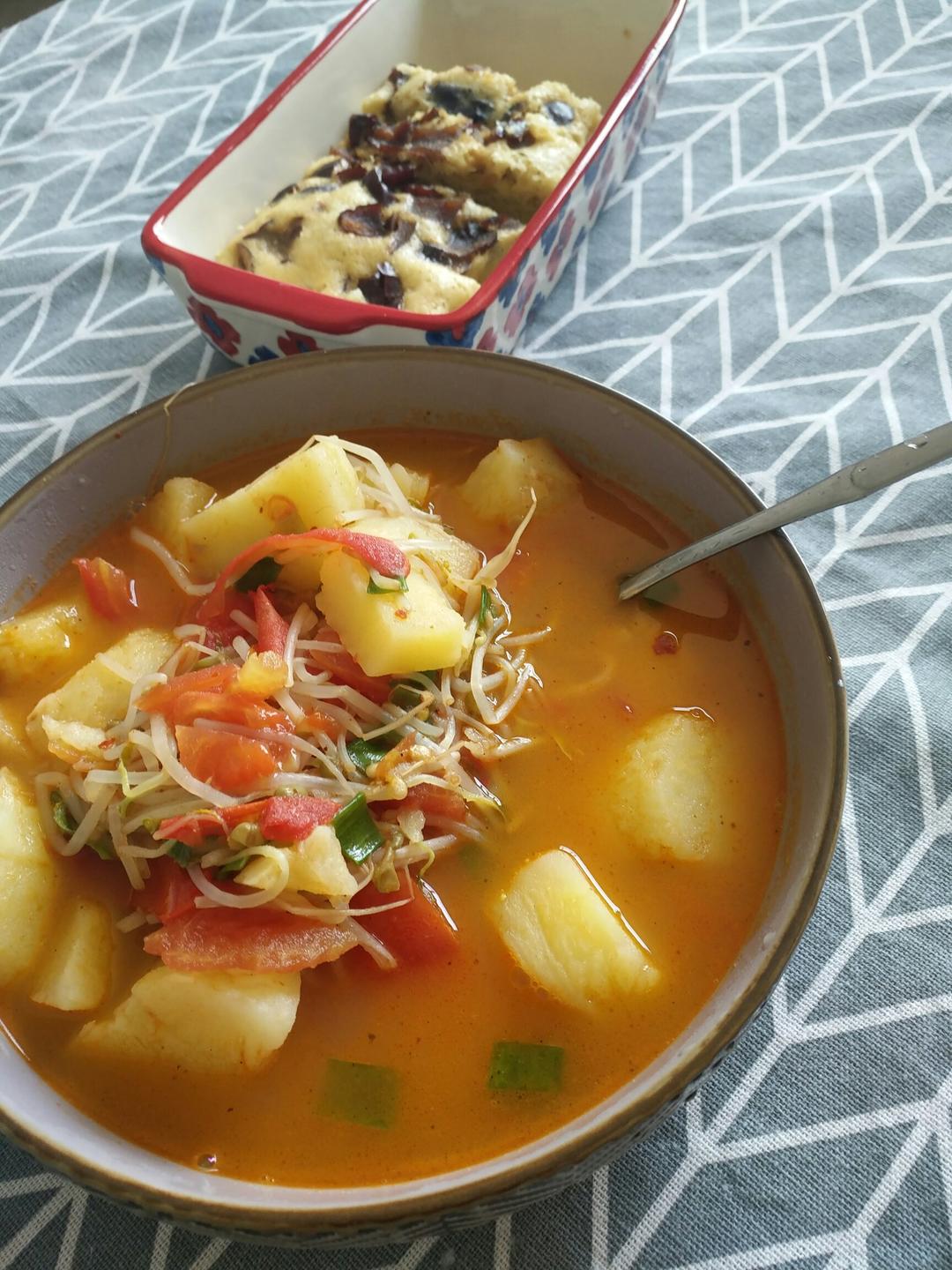 #排毒汤#西红柿豆芽汤