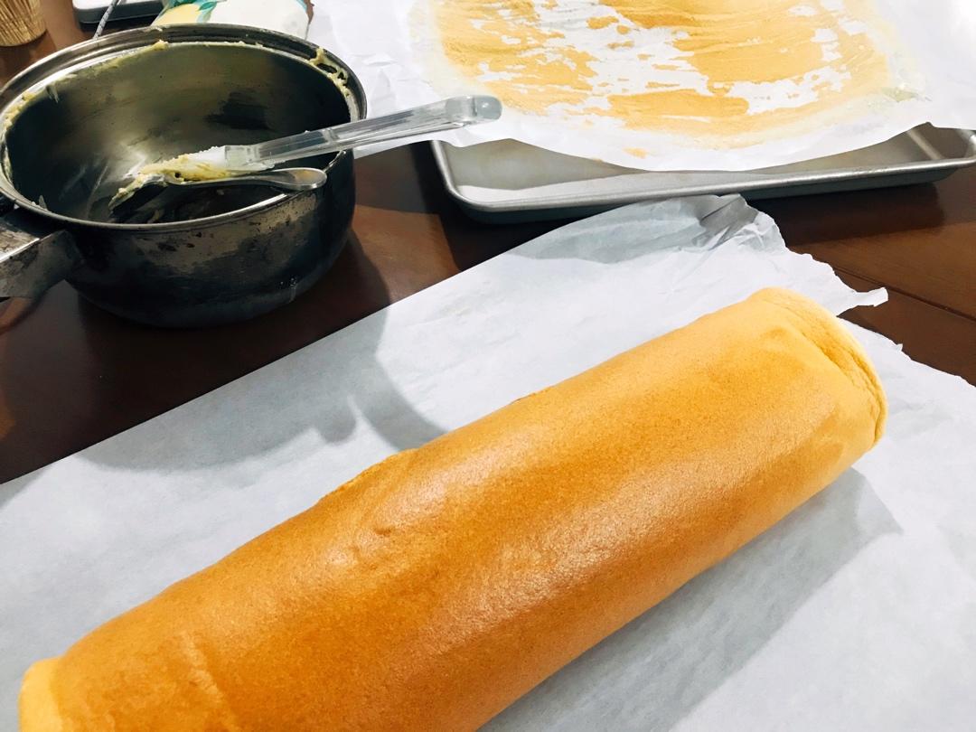 焦糖太妃卡仕达瑞士卷/蛋糕卷