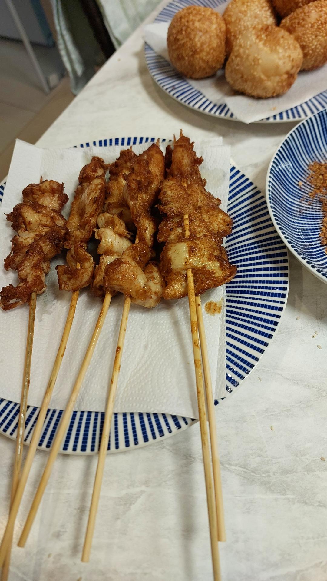 里脊肉串腌制