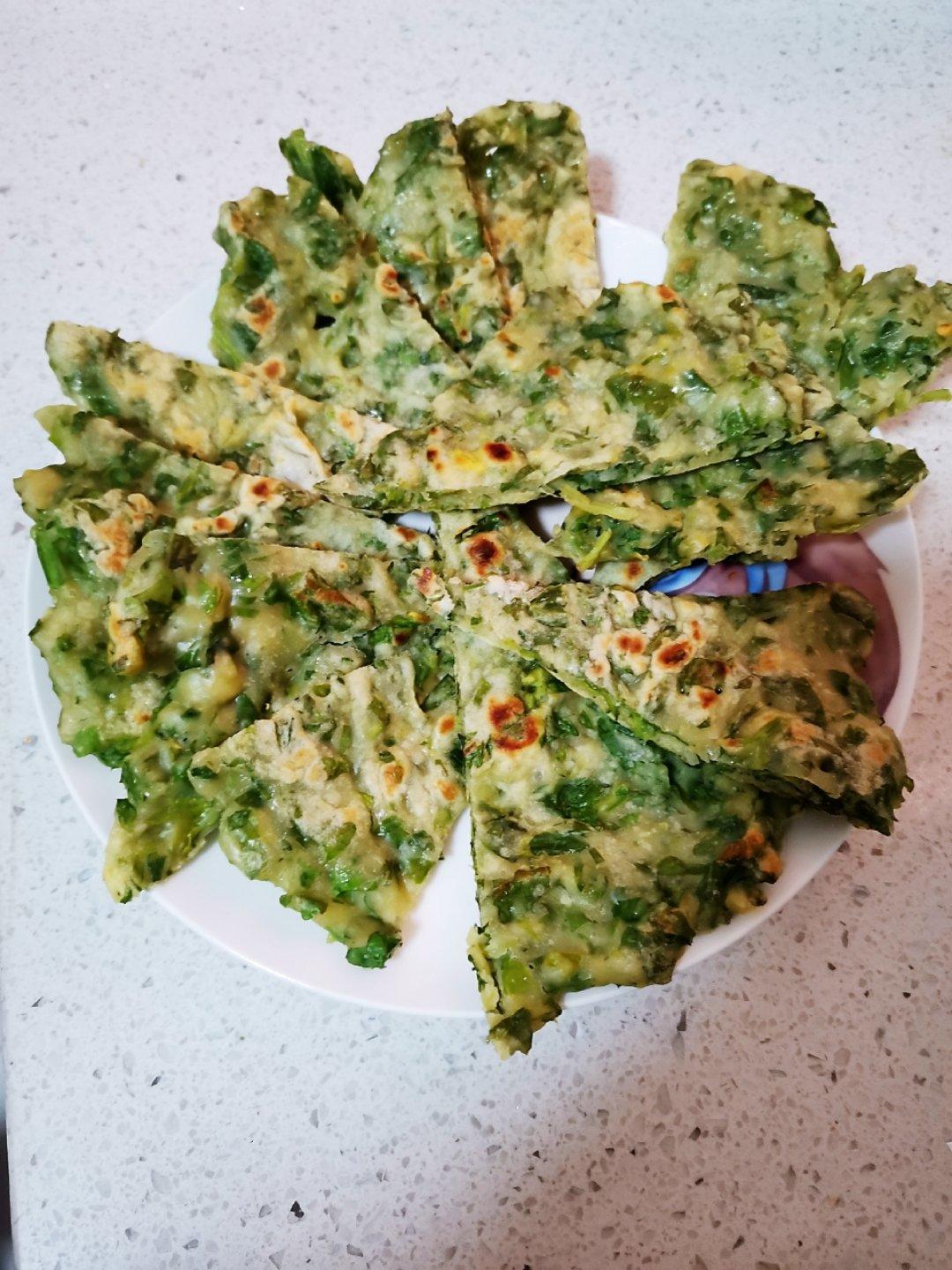 芹菜叶蛋饼