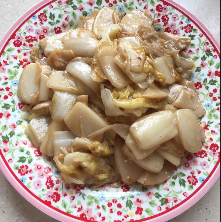 白菜肉丝炒年糕