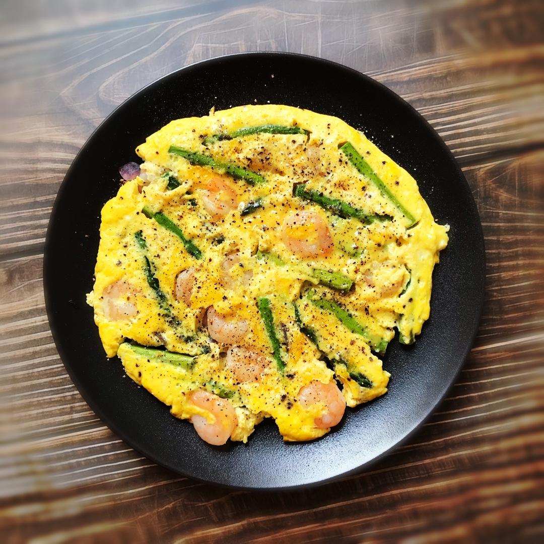 芦笋虾仁早餐蛋饼