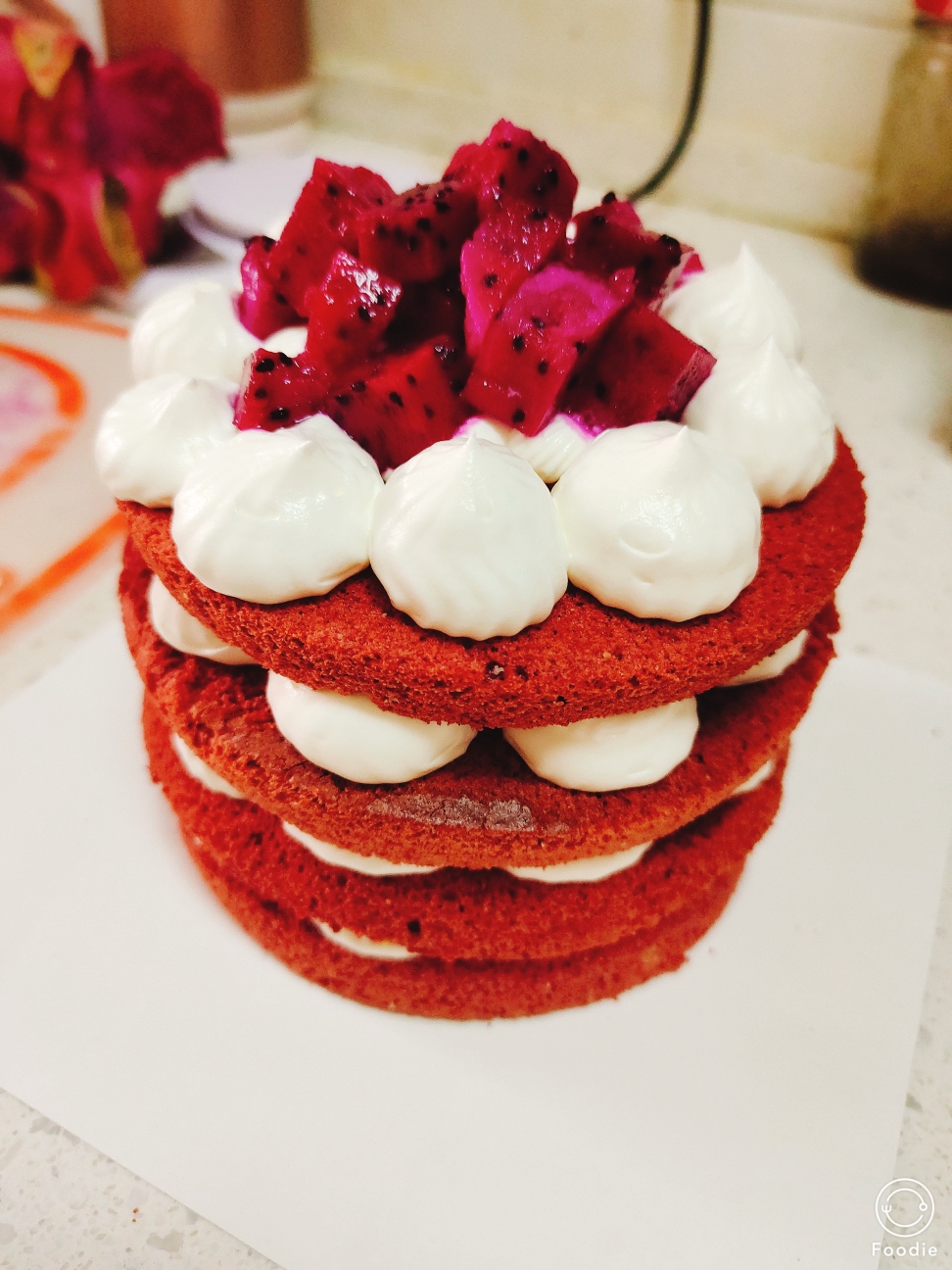 红曲粉版☞红丝绒蛋糕☞裸蛋糕@五寸蛋糕☞家庭小烤箱版的做法