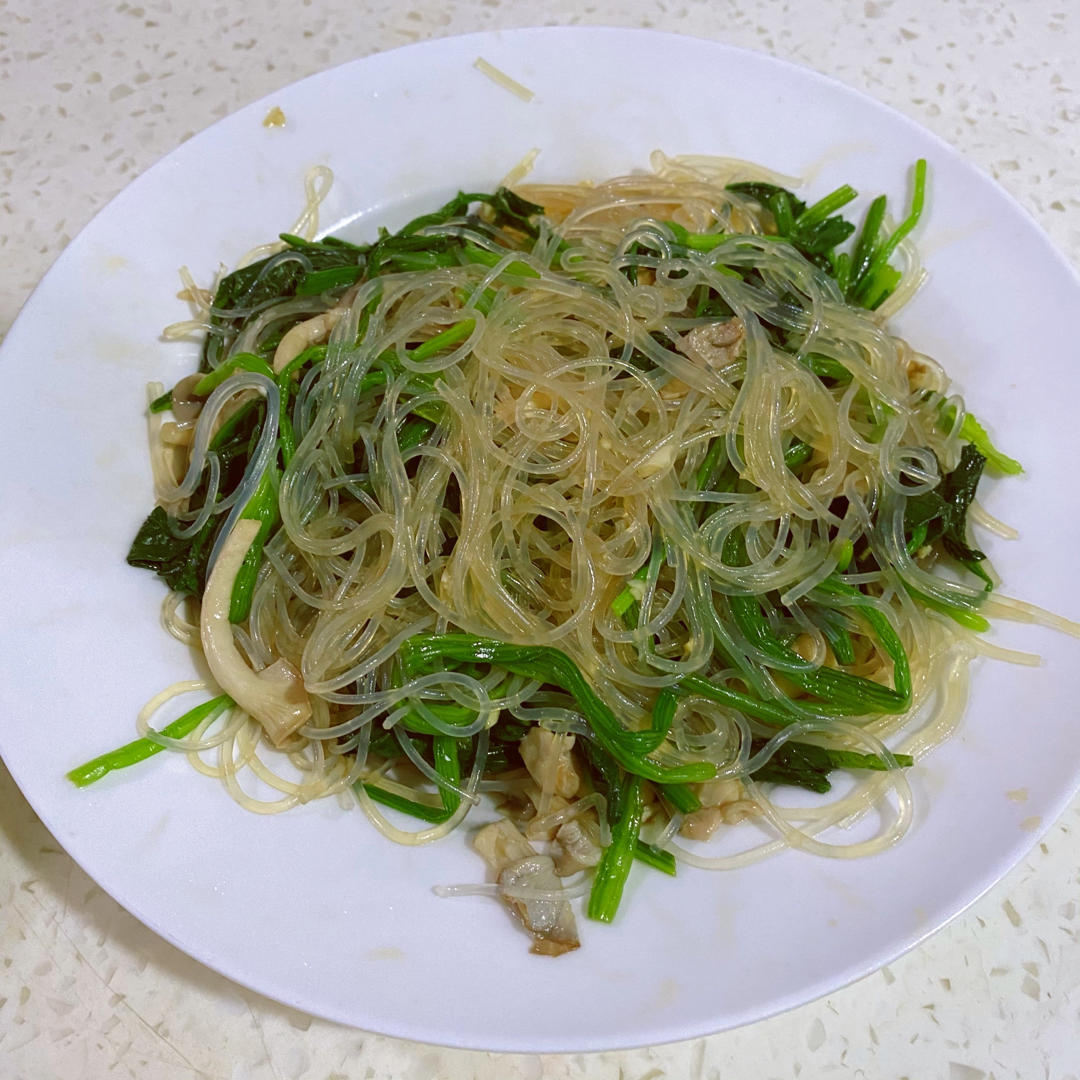 凉拌粉丝菠菜