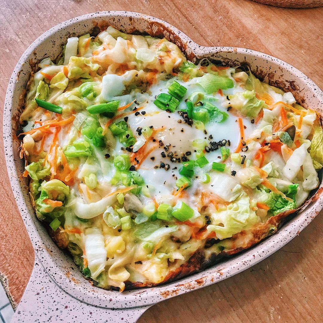快手早餐料理-卷心菜烘蛋