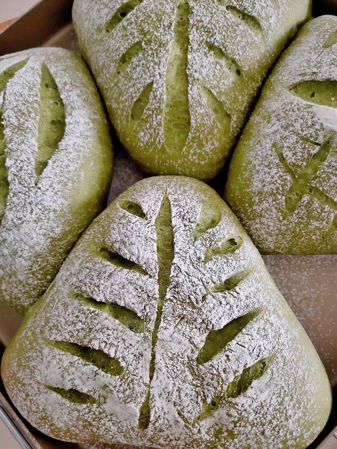 抹茶蜜豆软欧包