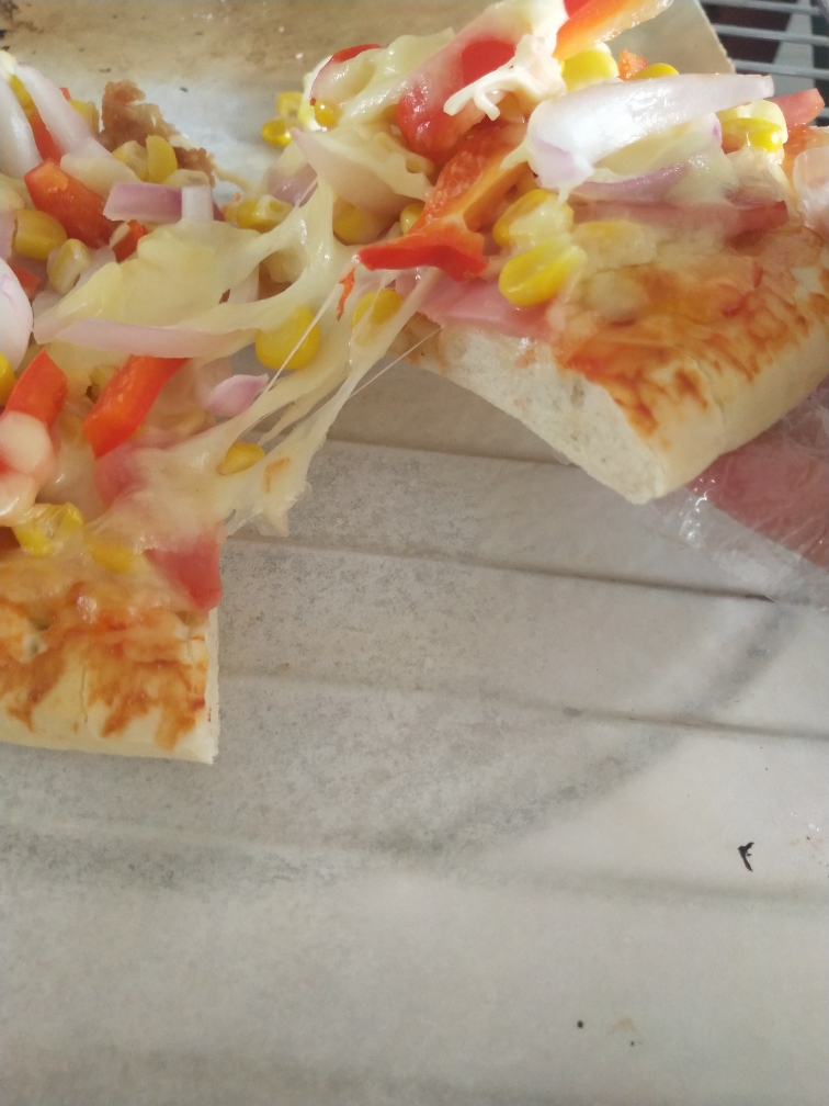 鸡米花和火腿双拼披萨的做法 步骤7