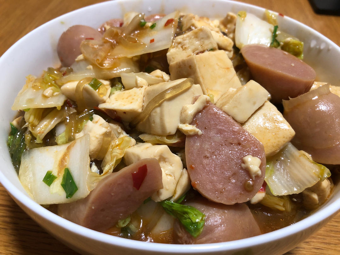 小白菜豆腐炖粉条