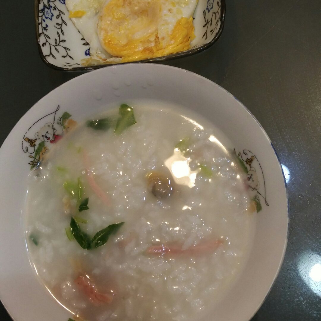 蛤蜊青菜粥