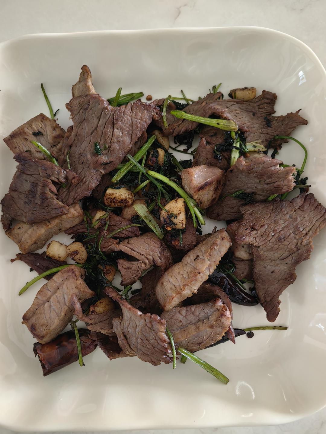 减脂午餐/芹菜叶炒牛肉