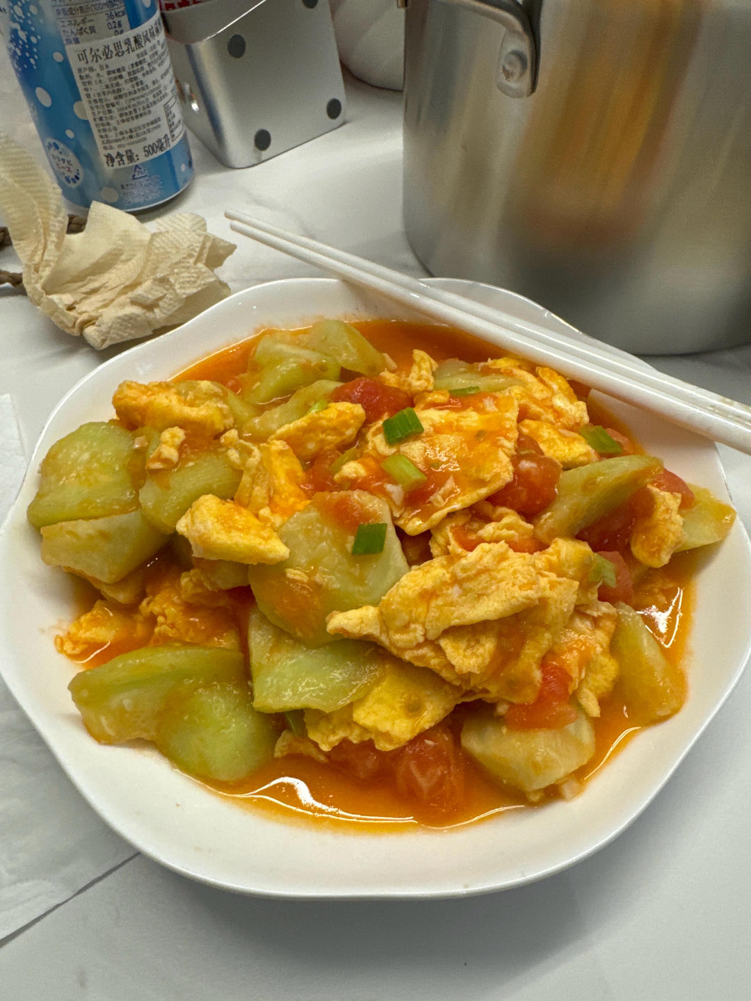 丝瓜西红柿炒蛋