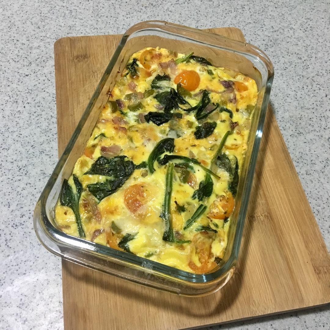 蘑菇菠菜奶酪早餐蛋饼丨健康·烘焙