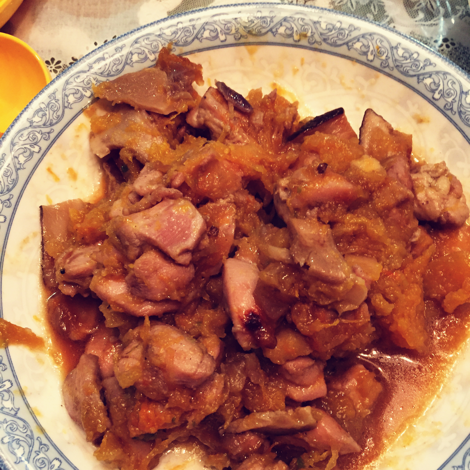 香菇鸡肉炒南瓜