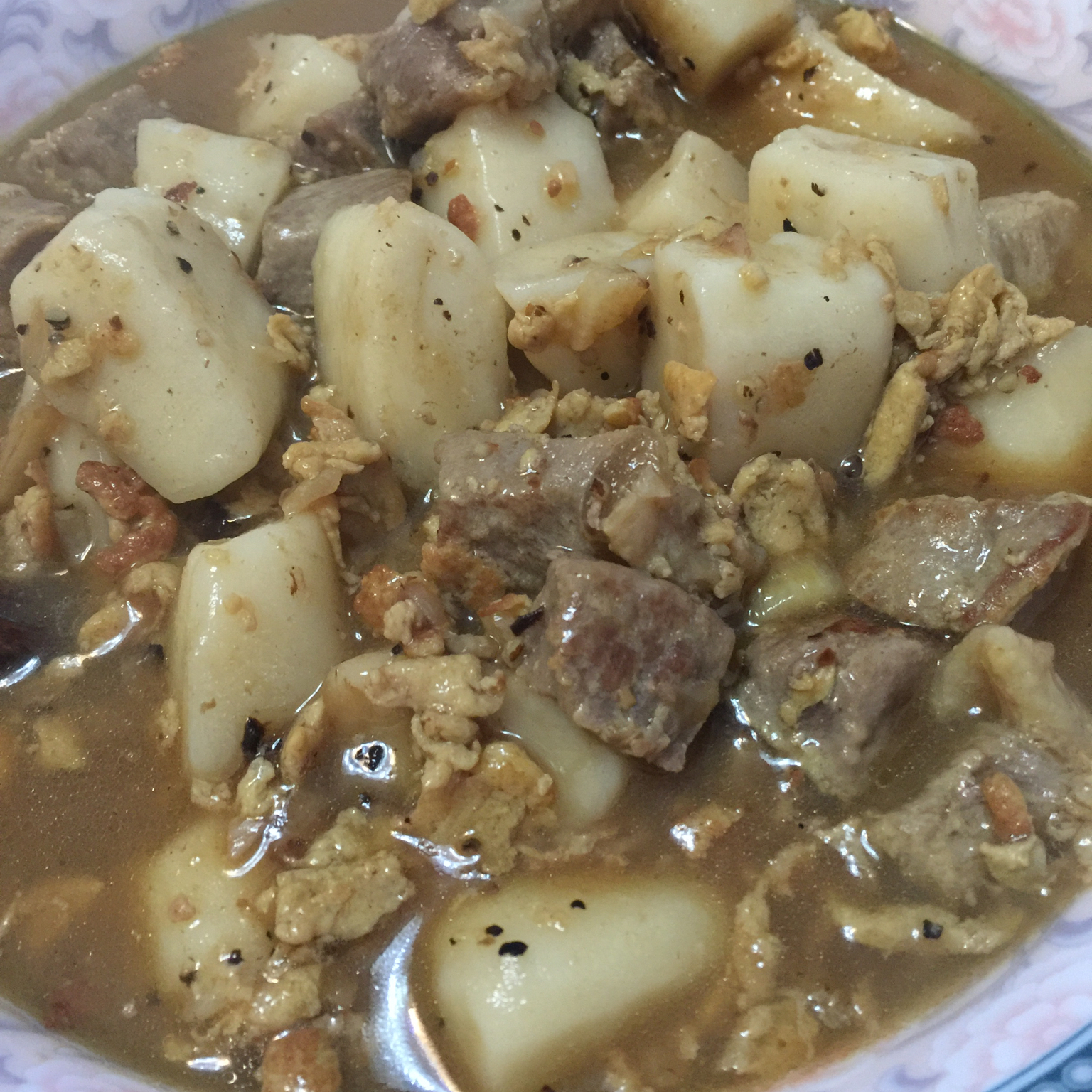 黑椒年糕牛肉粒