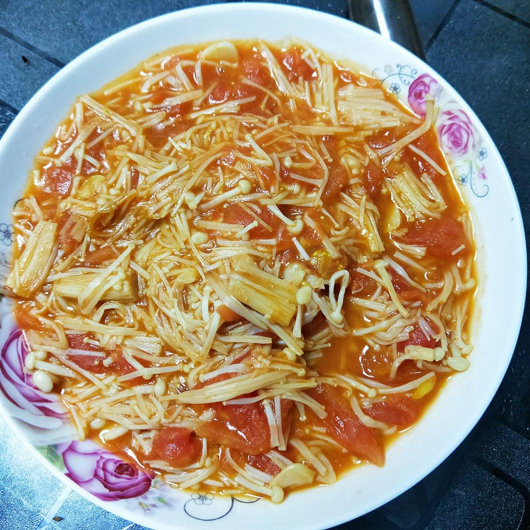 【西红柿烩金针菇图片】强大莉_下厨房