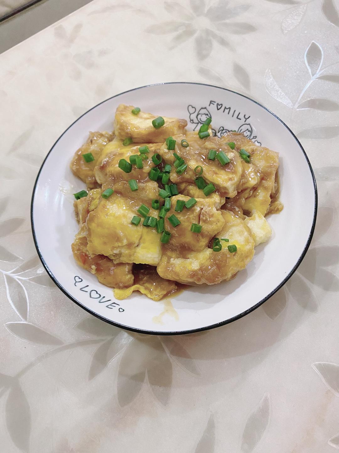 香煎鸡蛋嫩豆腐（超级入味，好吃到添盘～）