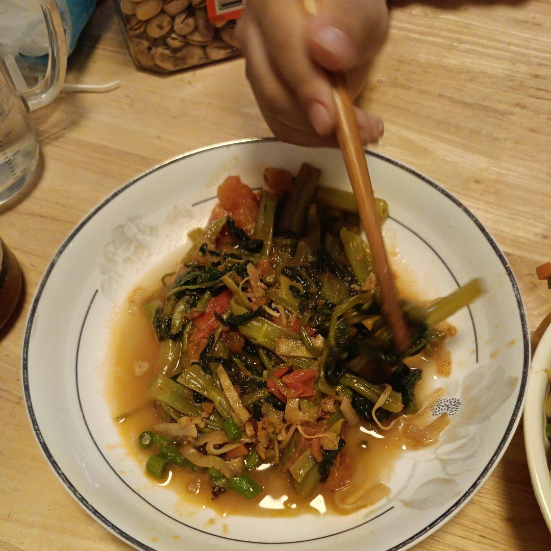 西红柿炒空心菜