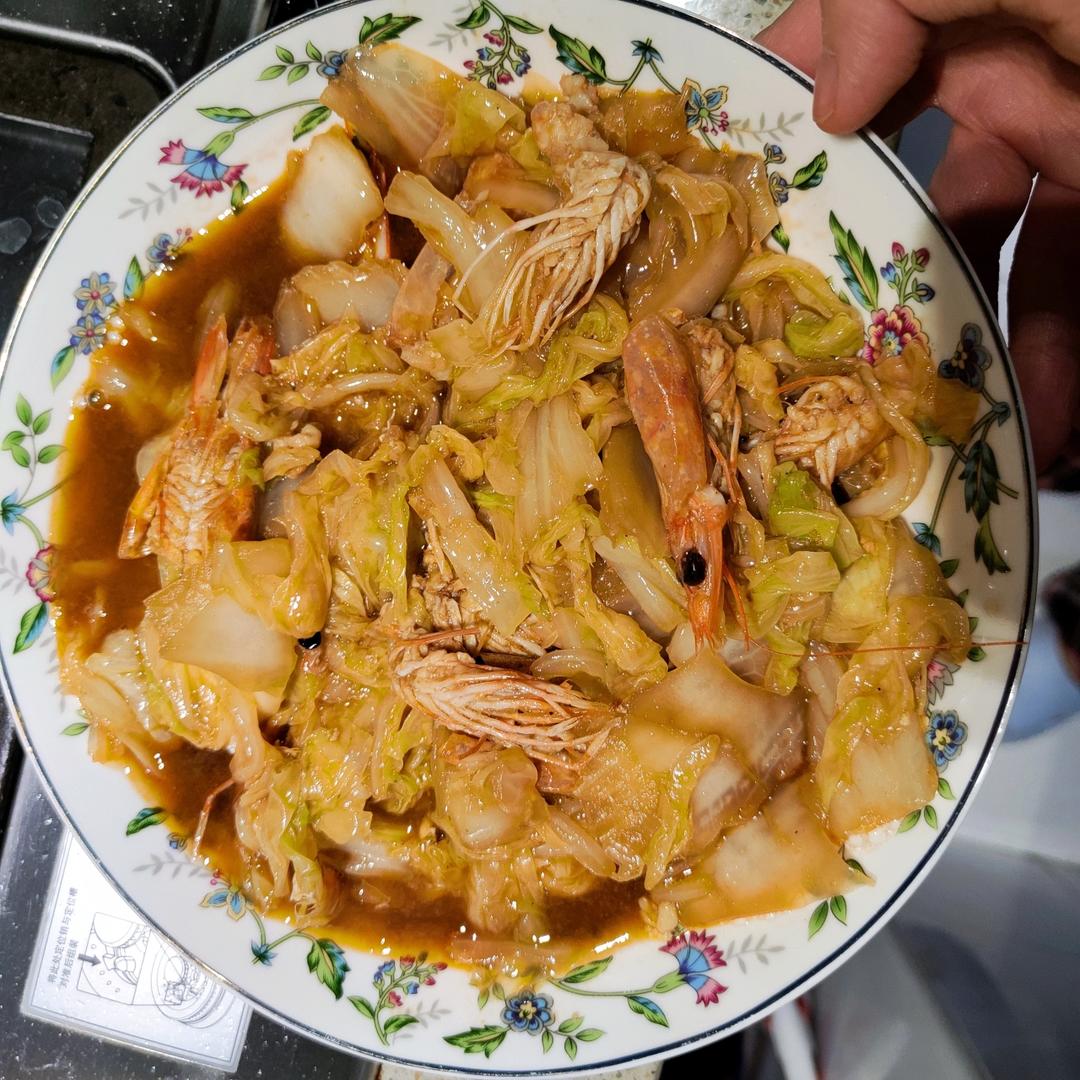 虾头炒大白菜