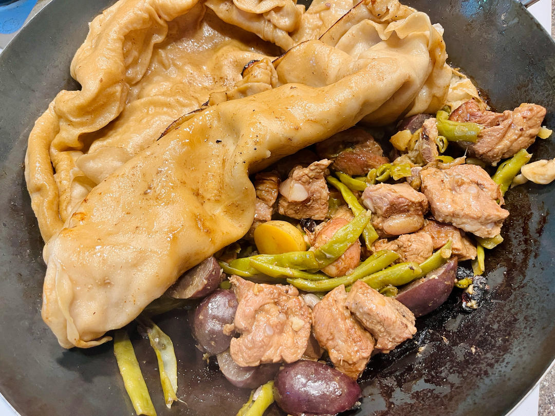 豆角烀饼