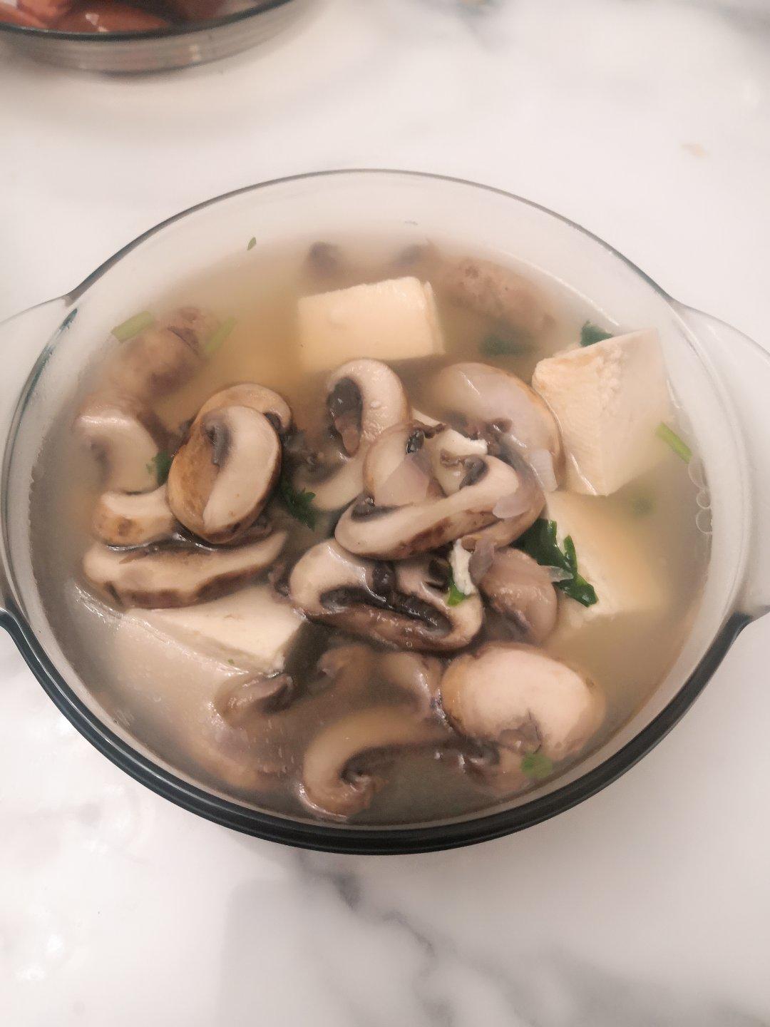 口蘑豆腐汤
