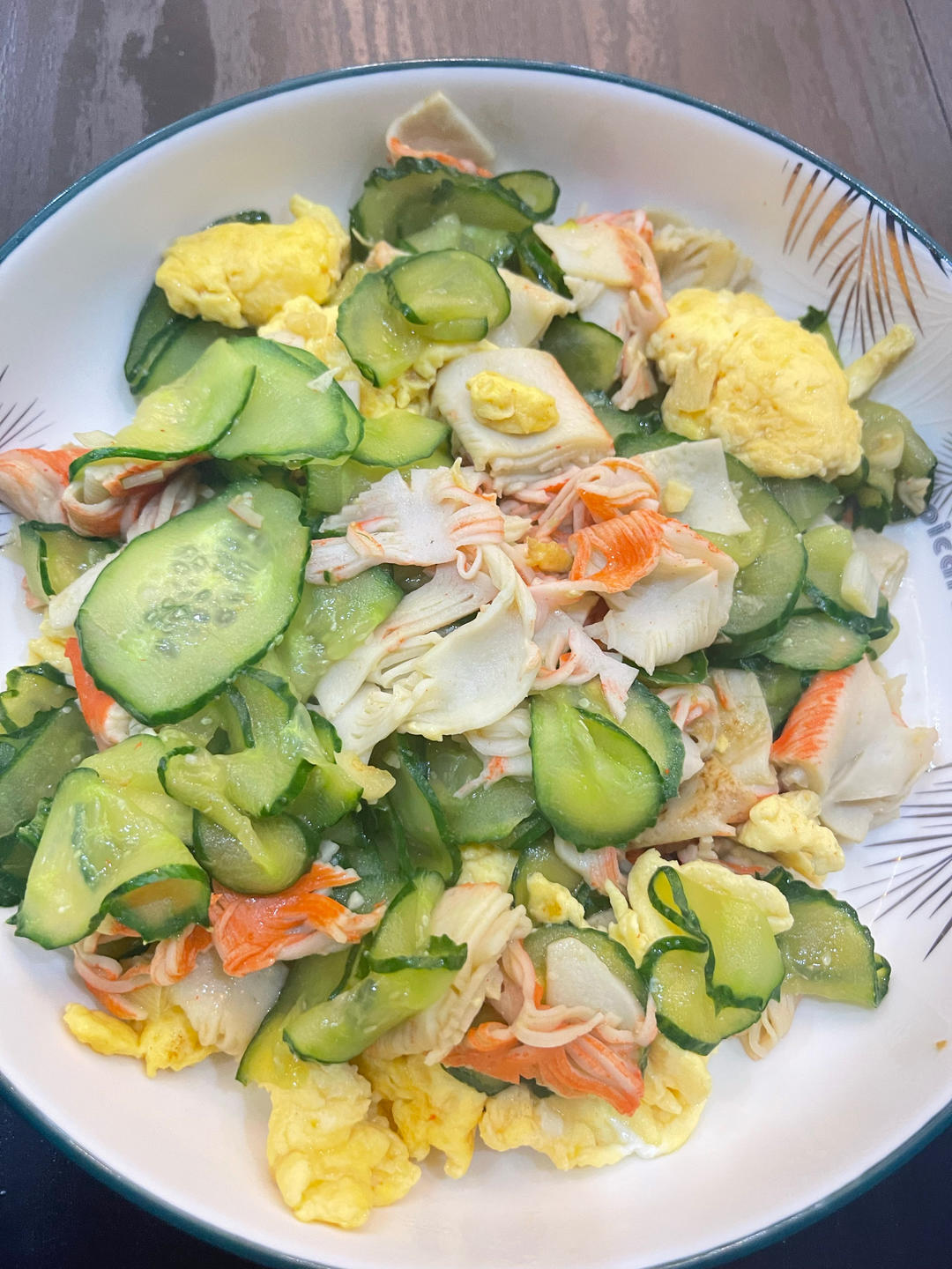 鸡蛋蟹棒炒黄瓜🥒