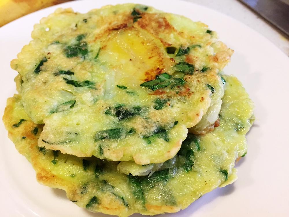 蔬菜香蕉鸡蛋饼（没有翻面破的风险）的做法