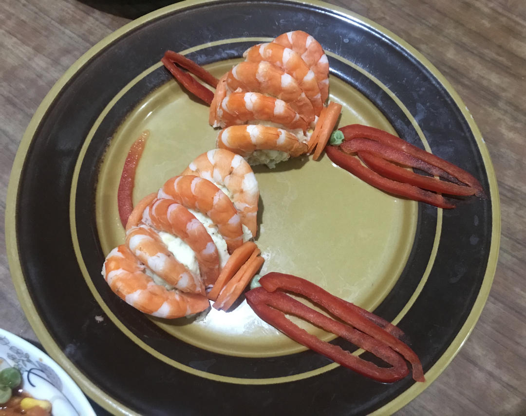 简单版新年菜谱之                灯笼虾土豆沙拉🏮