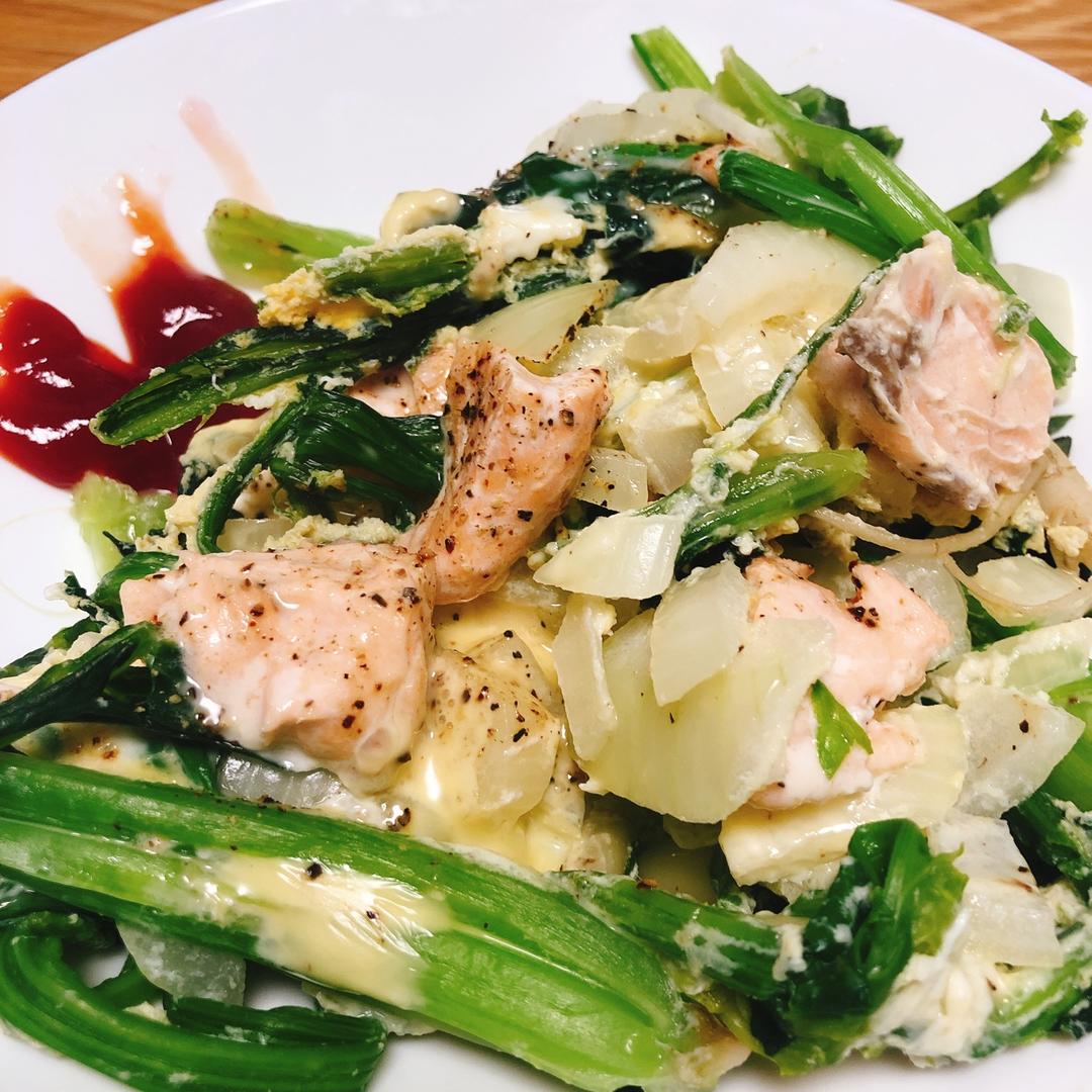 菠菜奶酪烘蛋 (无油快手早餐! )