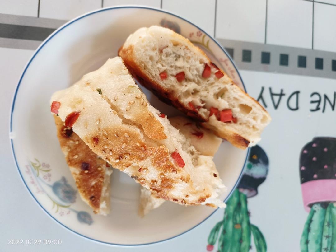 手不沾面做发面大饼