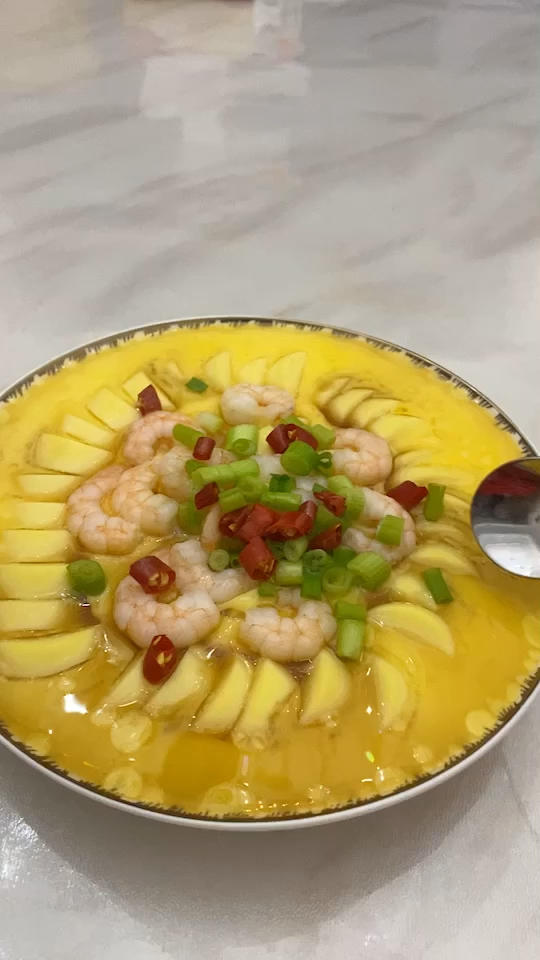 虾仁豆腐蒸水蛋