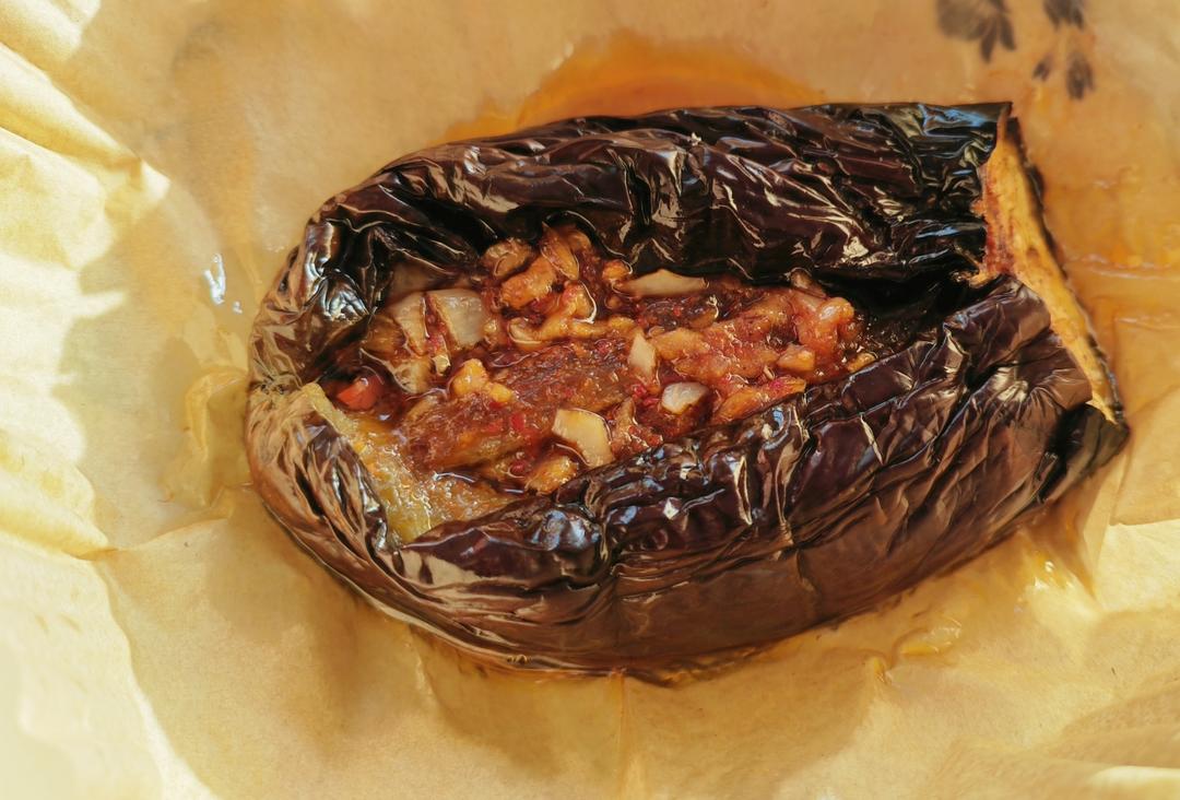 空气炸锅超简单的爆香蒜蓉烤茄子