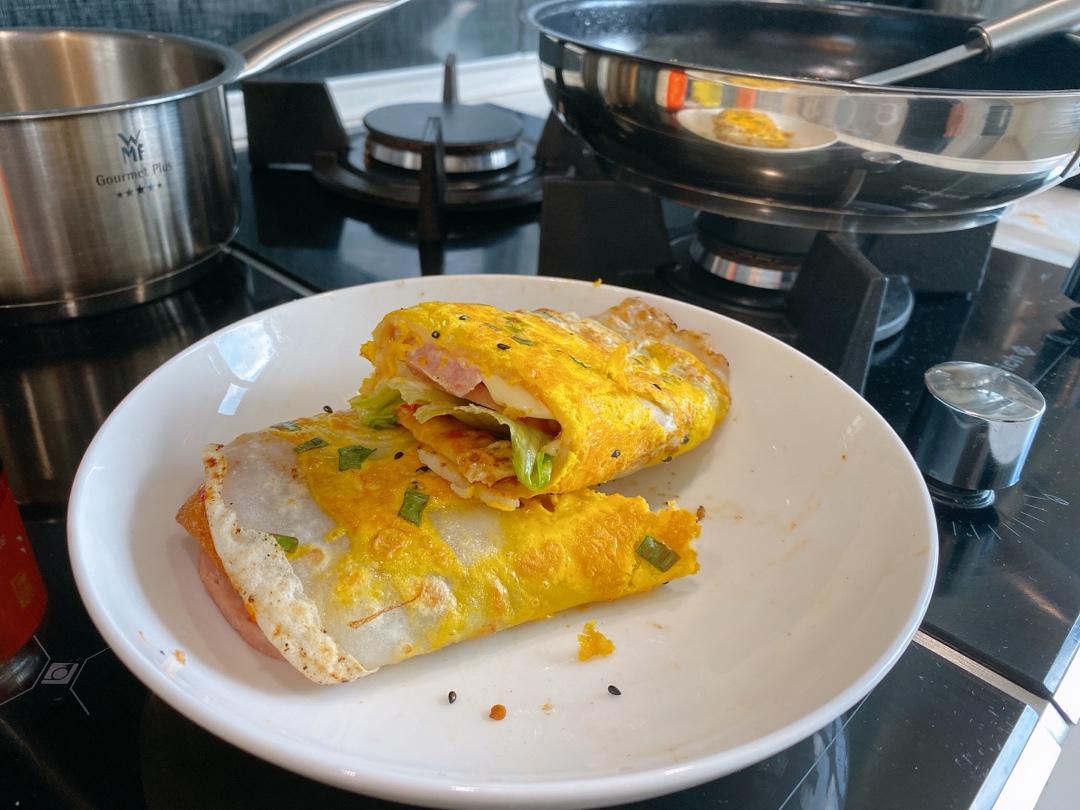 秒杀早餐摊不破皮大煎饼，步骤超详细