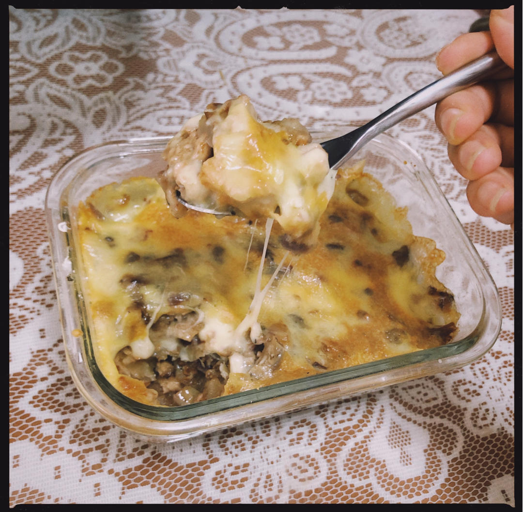 茄子肉末千层面