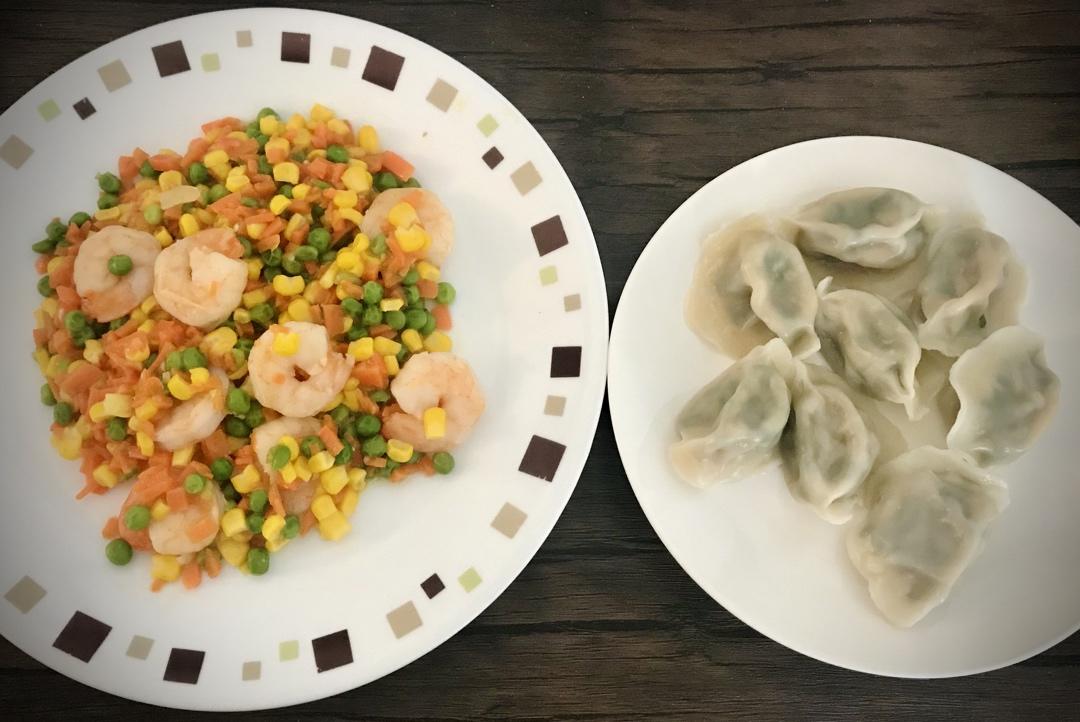 青豆玉米炒虾仁