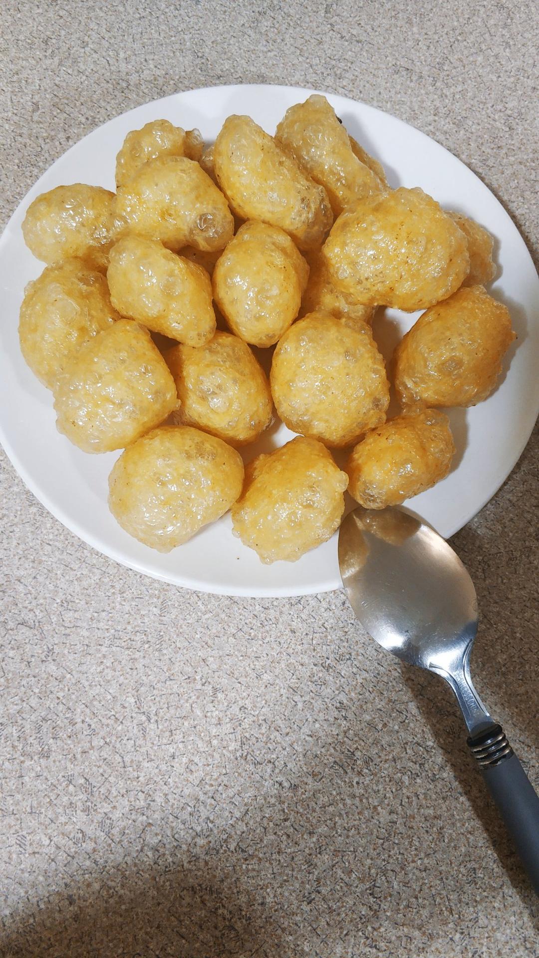 自制油面筋一块面出两道菜哦！