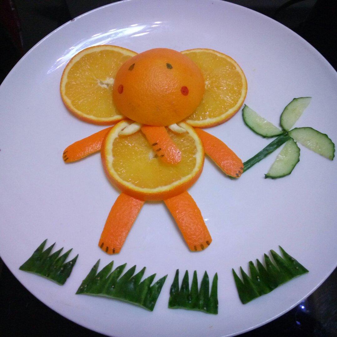 云里candy漫步做的趣味水果拼盘—大象