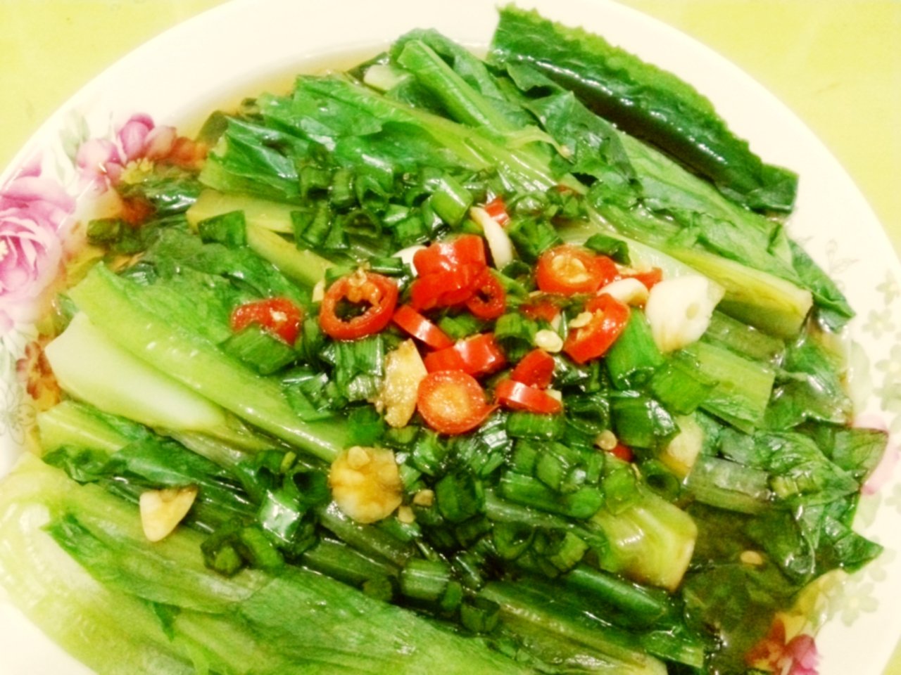 白灼油麦菜