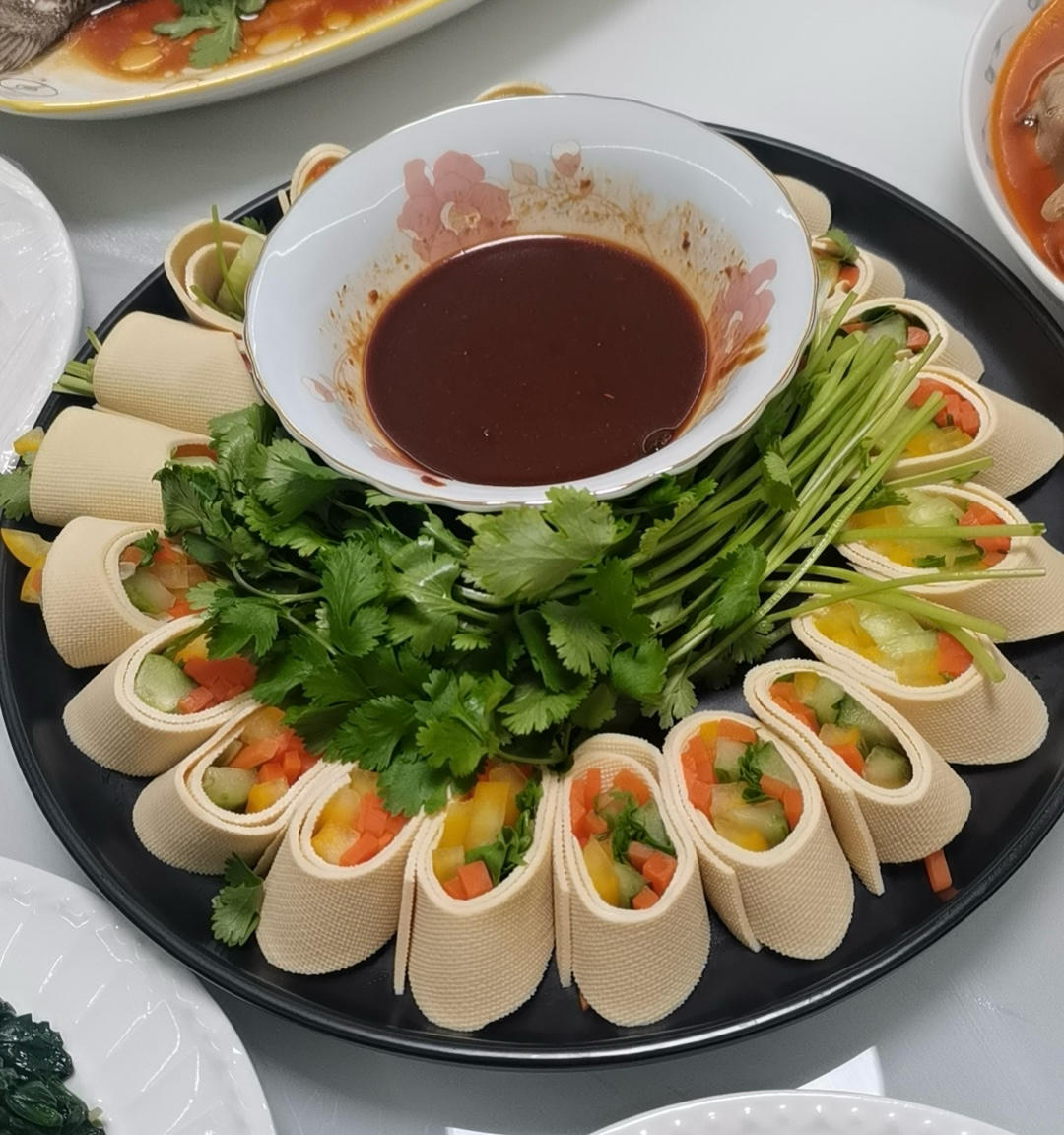 花开富贵五彩豆皮蔬菜卷（除夕宴客菜😋有颜有料）