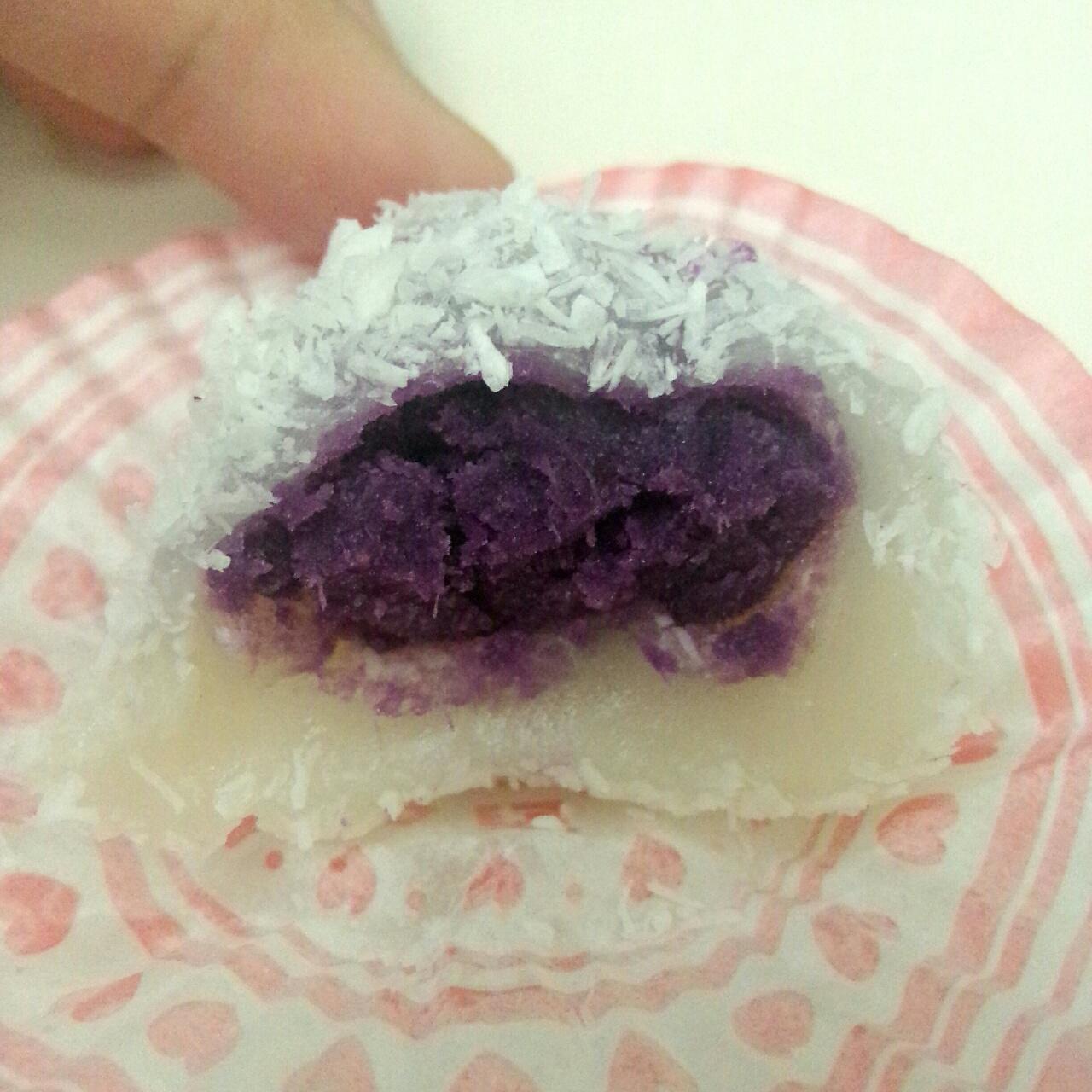 紫薯心糯米糍的做法