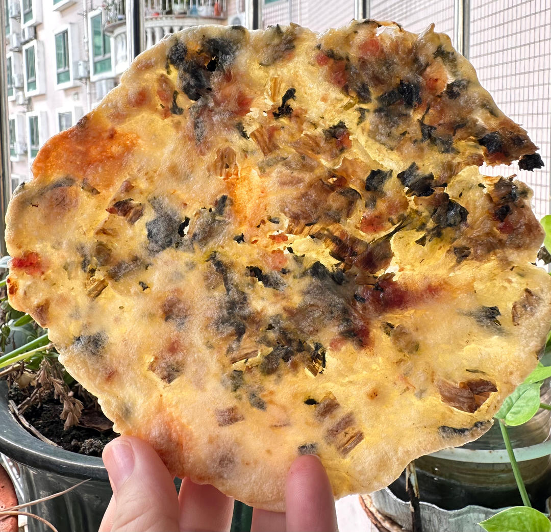 嗄嘣脆的梅干菜肉烧饼