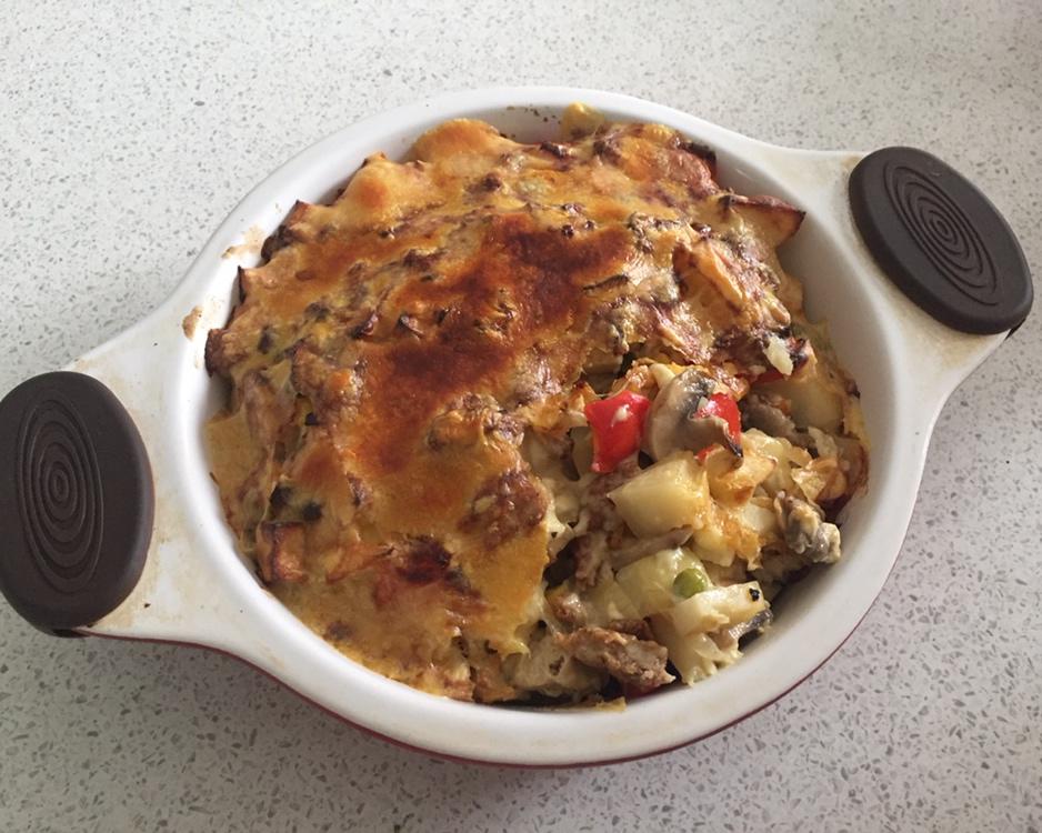素食焗烤土豆蘑菇