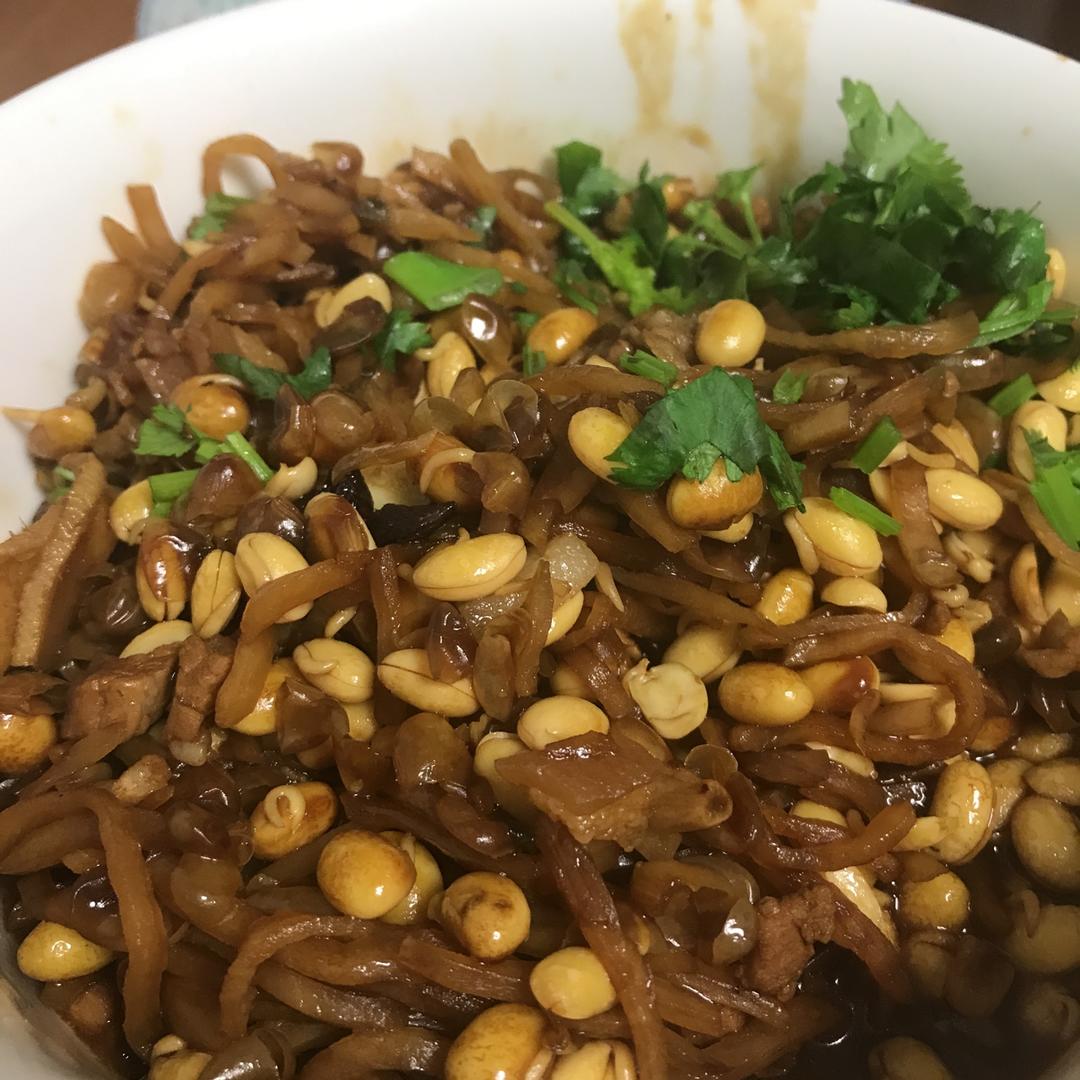 芥菜丝炒黄豆