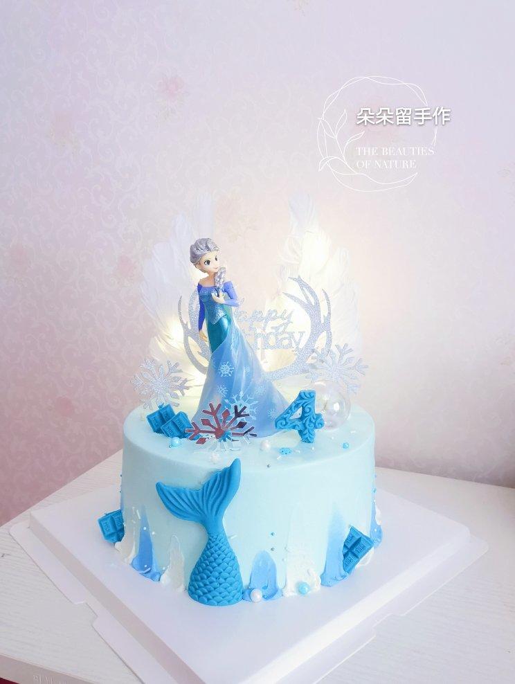 冰雪奇缘主题双层蛋糕--Frozen艾莎