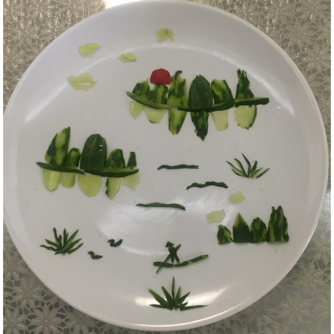 小丫23做的黄瓜山水拼盘