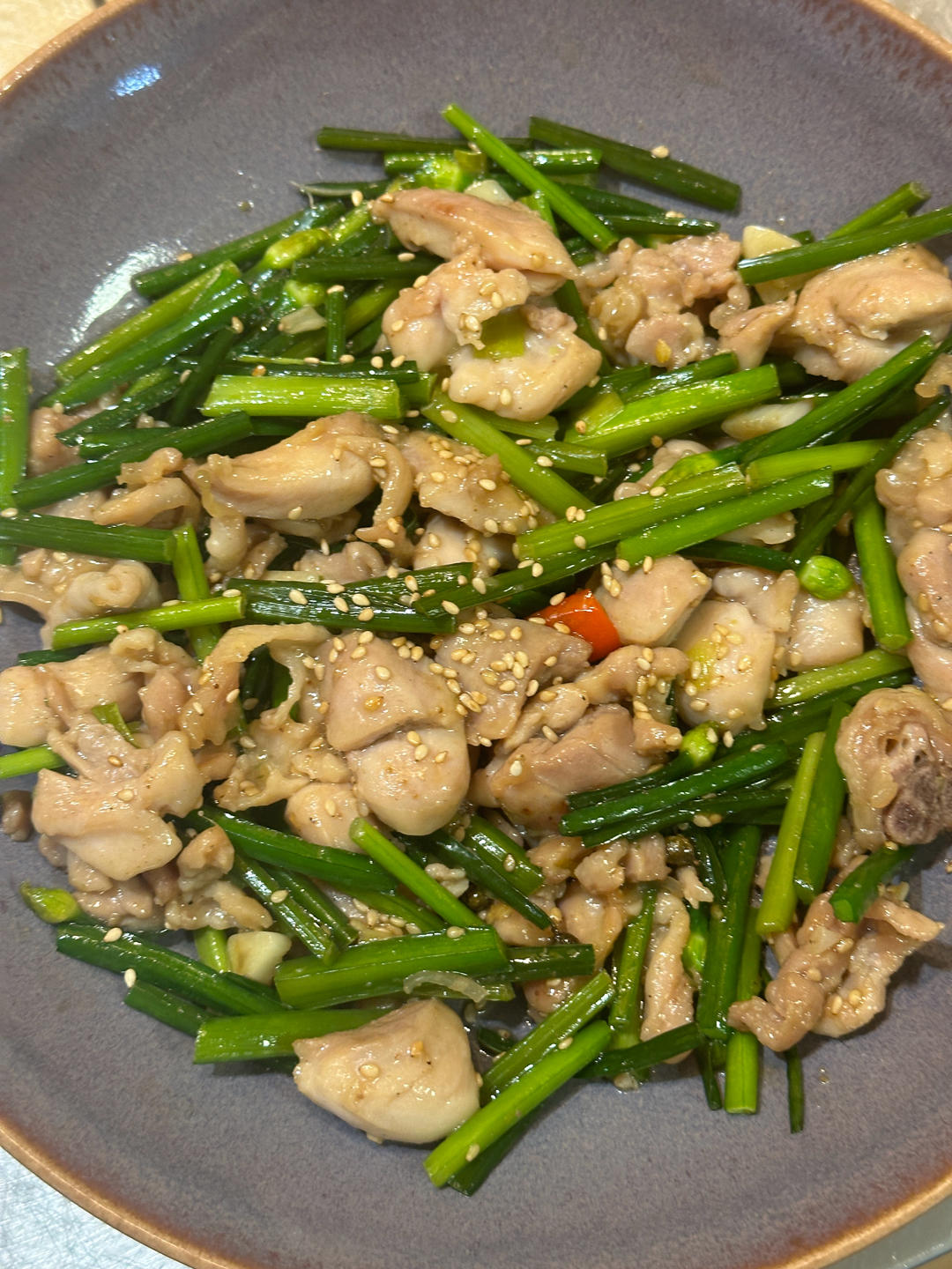 韭菜亭子炒鸡胸