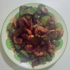 青椒炒虾的做法 步骤5