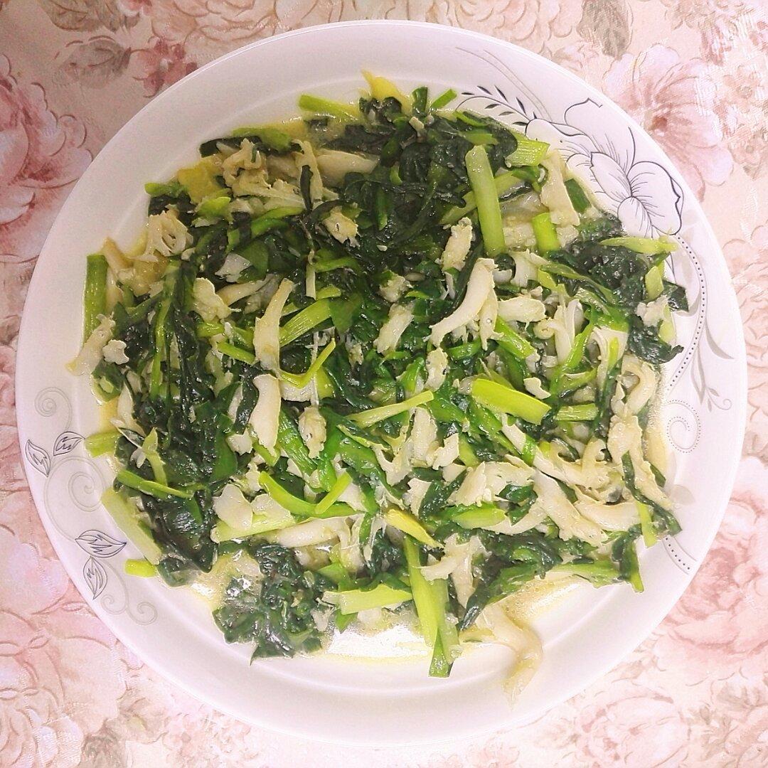 韭菜虾米炒银鱼