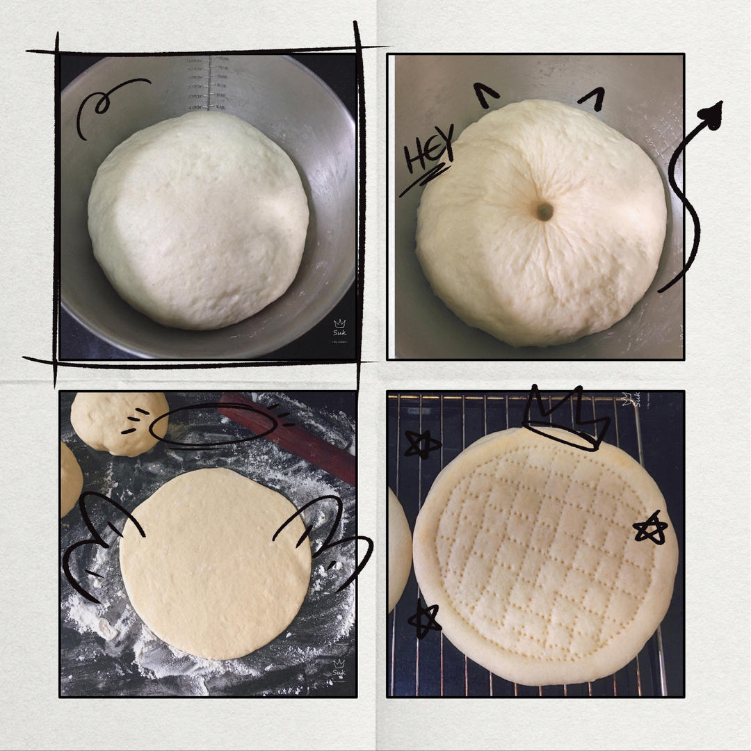 8寸披萨饼皮做法（🉑️厚🉑️薄，🉑️脆🉑️软）4张